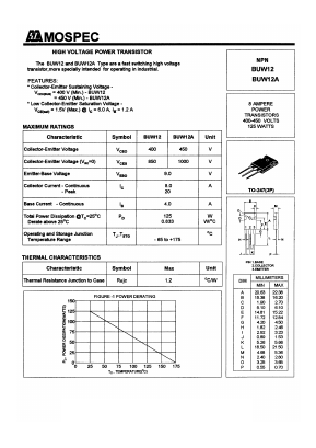 BUW12 Datasheet PDF Mospec Semiconductor