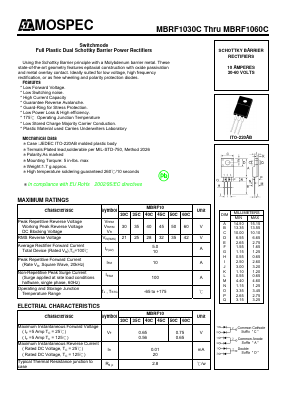 MBRF1060C Datasheet PDF Mospec Semiconductor