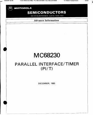 MC68230L10 Datasheet PDF Motorola => Freescale