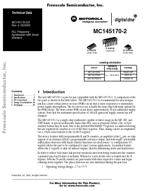MC145170-2D Datasheet PDF Motorola => Freescale