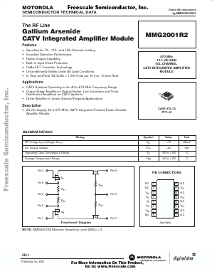 MMG2001R2 Datasheet PDF Motorola => Freescale