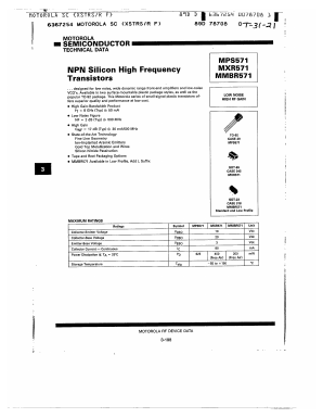 MMBR571 Datasheet PDF Motorola => Freescale