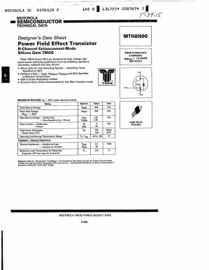 MTH8N90 Datasheet PDF Motorola => Freescale