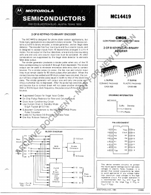 MC14419 Datasheet PDF Motorola => Freescale