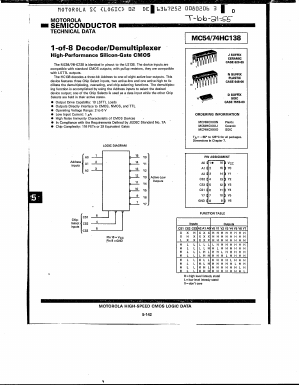 MC54HC138 Datasheet PDF Motorola => Freescale