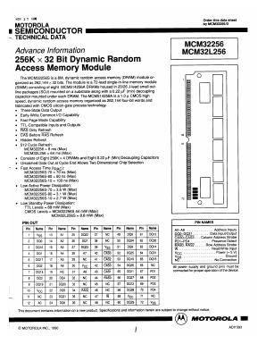 MCM32L256SG10 Datasheet PDF Motorola => Freescale