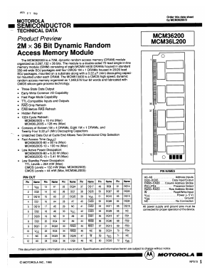 MCM36L200SG80 Datasheet PDF Motorola => Freescale