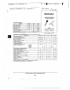 BF256B Datasheet PDF Motorola => Freescale