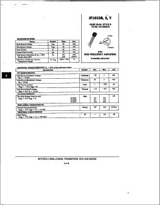 JF1033Y Datasheet PDF Motorola => Freescale