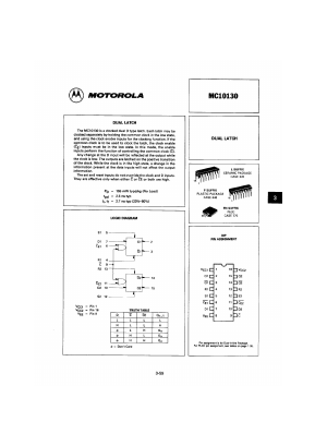MC10130 Datasheet PDF Motorola => Freescale