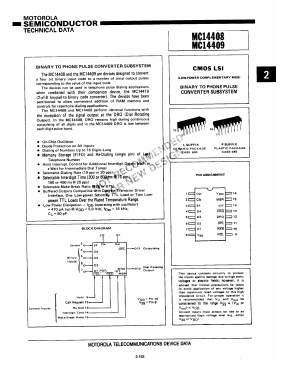 MC14409 Datasheet PDF Motorola => Freescale