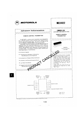 MC14422P Datasheet PDF Motorola => Freescale