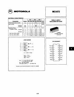 MC1672 Datasheet PDF Motorola => Freescale