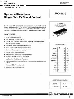 MC44130P Datasheet PDF Motorola => Freescale