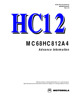MC68HC812A4 Datasheet PDF Motorola => Freescale