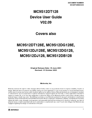 MC9S12A12 Datasheet PDF Motorola => Freescale
