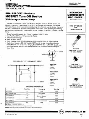 MDC1000BLT1 Datasheet PDF Motorola => Freescale