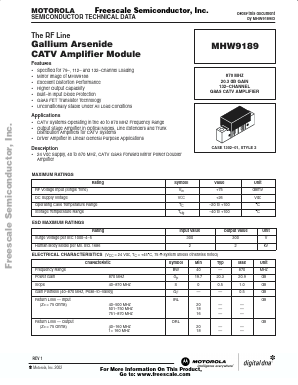 MHW9189 Datasheet PDF Motorola => Freescale