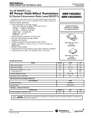 MRF19030R3 Datasheet PDF Motorola => Freescale
