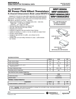 MRF18060ALSR3 Datasheet PDF Motorola => Freescale