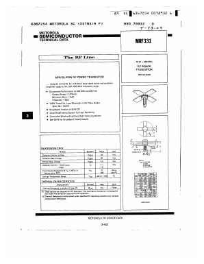 MRF331 Datasheet PDF Motorola => Freescale
