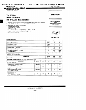 MRF430 Datasheet PDF Motorola => Freescale