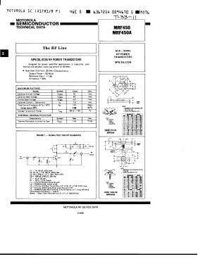 MRF450A Datasheet PDF Motorola => Freescale