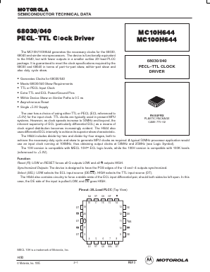 MC100H644 Datasheet PDF Motorola => Freescale