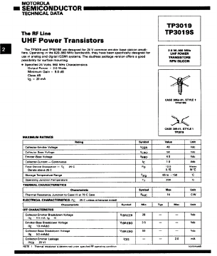 TP3019S Datasheet PDF Motorola => Freescale