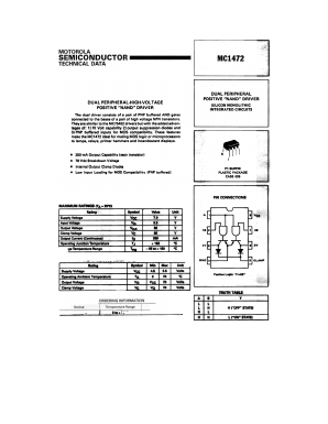MC1472P1 Datasheet PDF Motorola => Freescale
