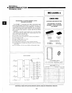 MC14495P1 Datasheet PDF Motorola => Freescale