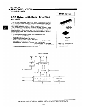 MC145453FN Datasheet PDF Motorola => Freescale