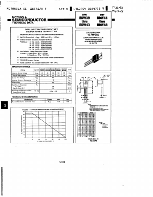 BDW41 Datasheet PDF Motorola => Freescale