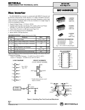 MC14069UBCL Datasheet PDF Motorola => Freescale