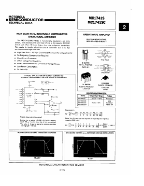 MC1741S Datasheet PDF Motorola => Freescale