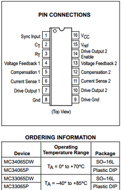 MC34065 Datasheet PDF Motorola => Freescale