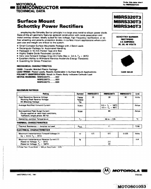 MBRS330T3 Datasheet PDF Motorola => Freescale