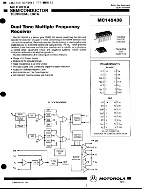 MC145436 Datasheet PDF Motorola => Freescale