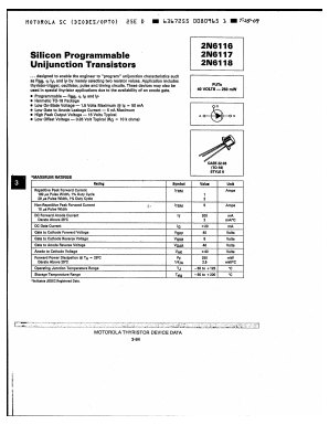 2N6116 Datasheet PDF Motorola => Freescale