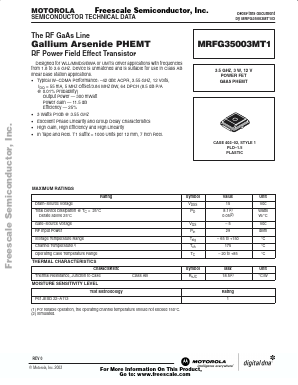MRFG35003MT1 Datasheet PDF Motorola => Freescale