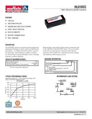 HL01RZC Datasheet PDF Murata Power Solutions