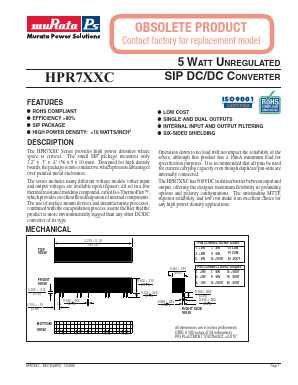 HPR703C Datasheet PDF Murata Power Solutions