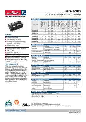 MEV3S1215SC Datasheet PDF Murata Power Solutions