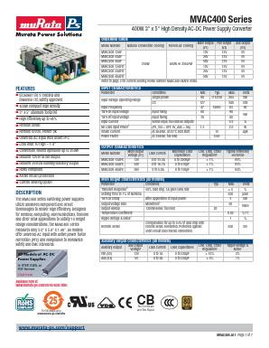 MVAC400-12AFD Datasheet PDF Murata Power Solutions