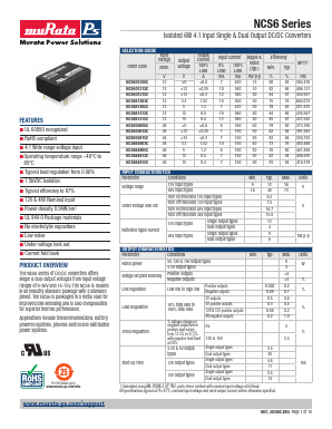 NCS6S4805C Datasheet PDF Murata Power Solutions