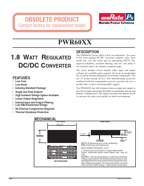 PWR6000 Datasheet PDF Murata Power Solutions