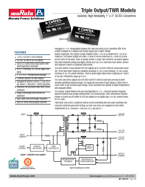TWR-5/3-12/300-D48N-C Datasheet PDF Murata Power Solutions