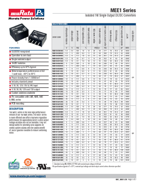 MEE1S0503DC Datasheet PDF Murata Power Solutions