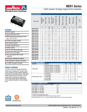 MER1S1512SC Datasheet PDF Murata Power Solutions