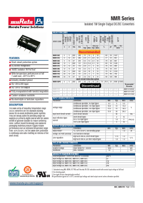 NMR113C Datasheet PDF Murata Power Solutions